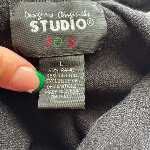 Designers Originals Full Zip Sweater Lightweight Snowman Snowflake Large I190 - Picture 3 of 8